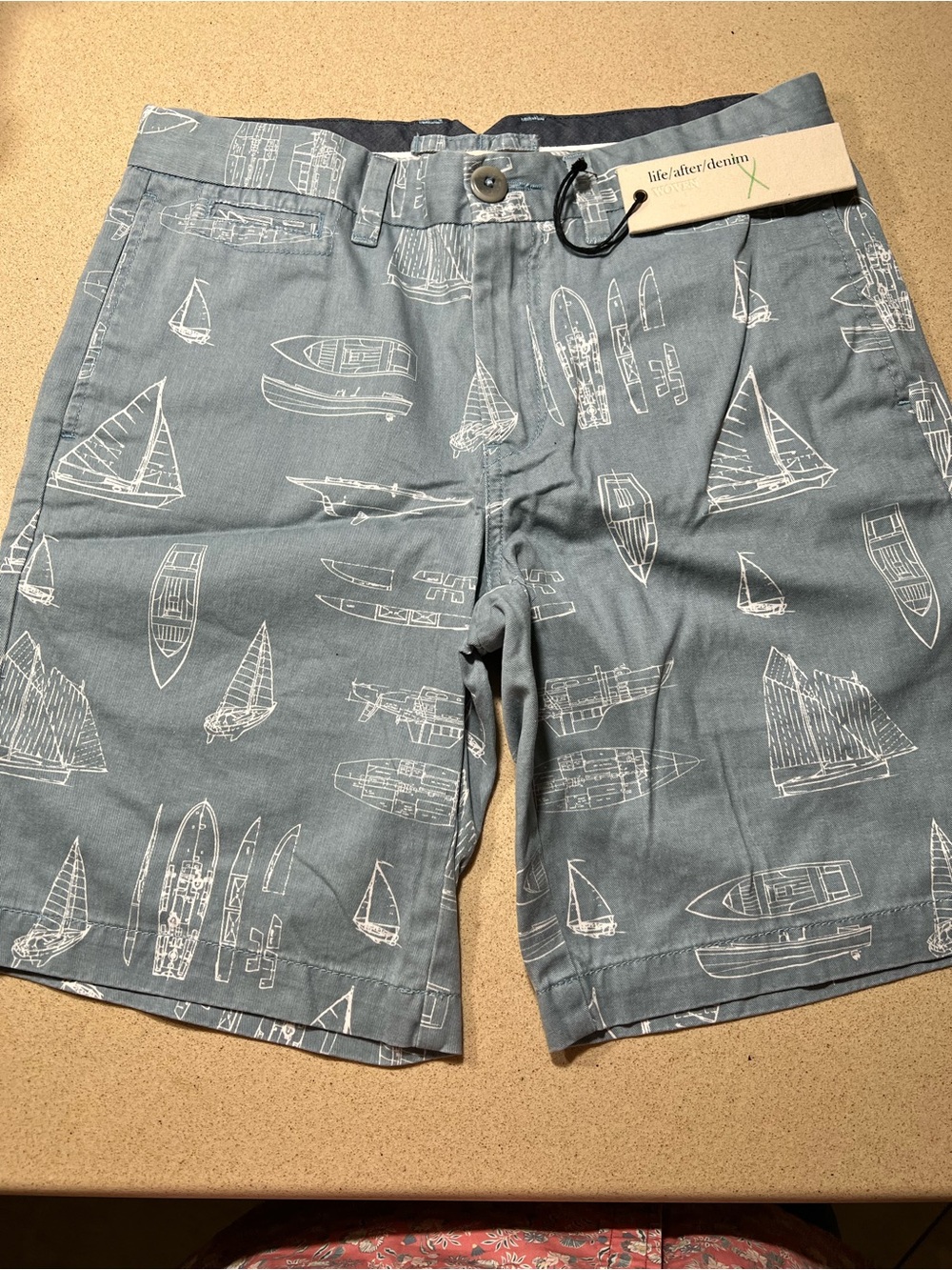 Life/After/Denim Men’s Nautical Sailboat Print Shorts NWT Size 30